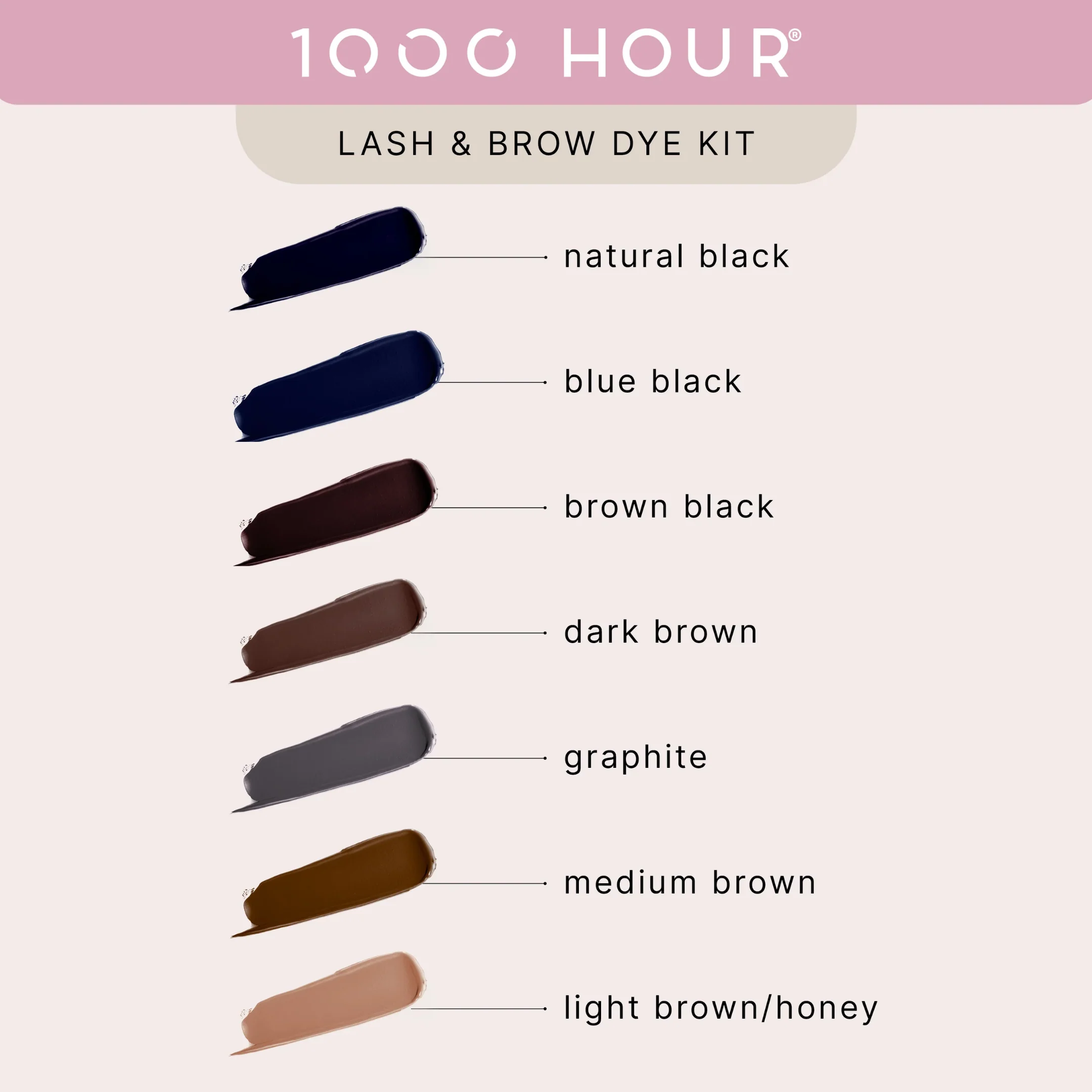 1000 HOUR Eyelash & Brow Dye Kit 12 Applications | Various Colours - Image 3