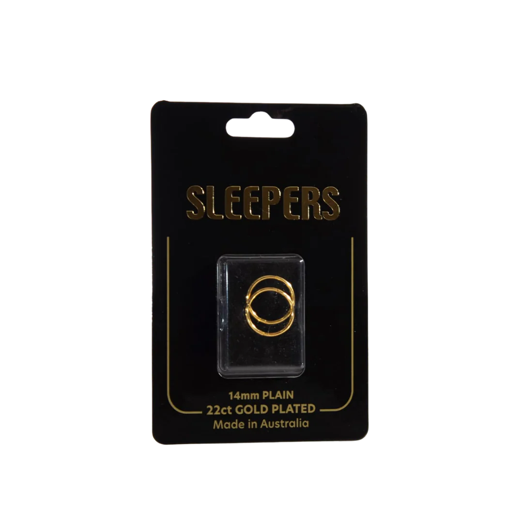 ADNOHR Sleepers 22ct Gold Plated Plain | Various Sizes - Image 3