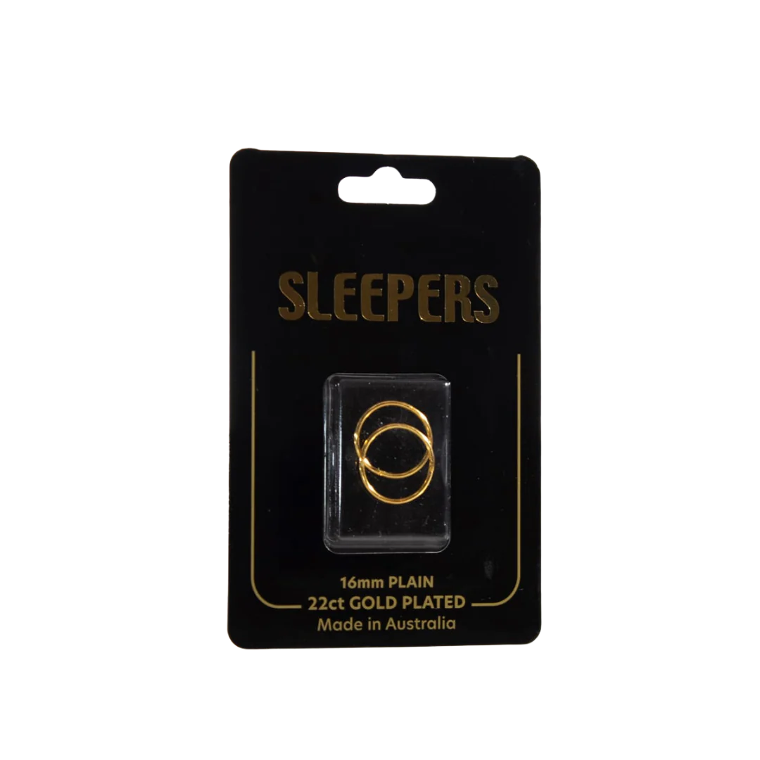 ADNOHR Sleepers 22ct Gold Plated Plain | Various Sizes - Image 4