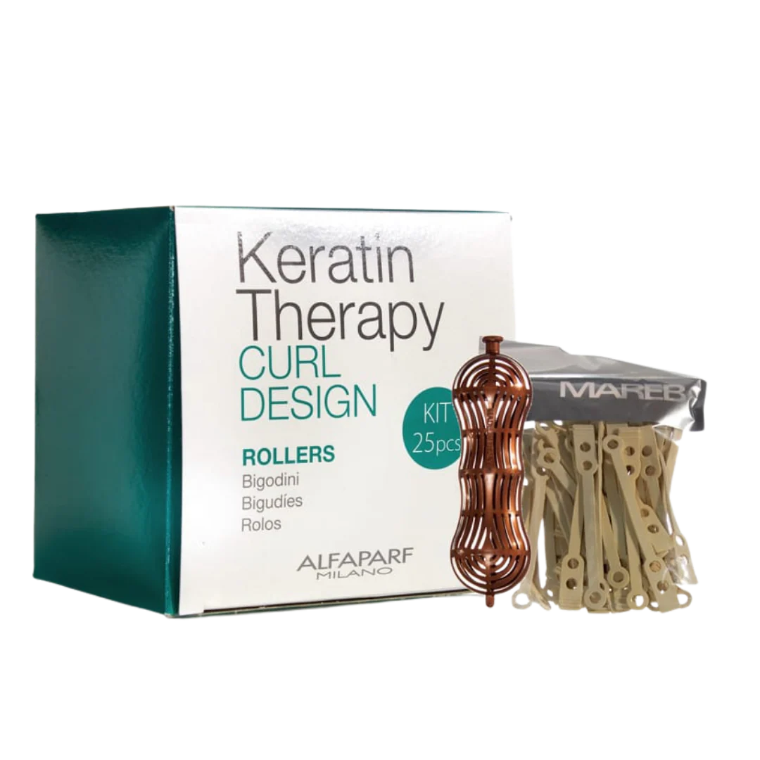 ALFAPARF MILANO KERATIN THERAPY CURL DESIGN ROLLERS 25 PIECE KIT