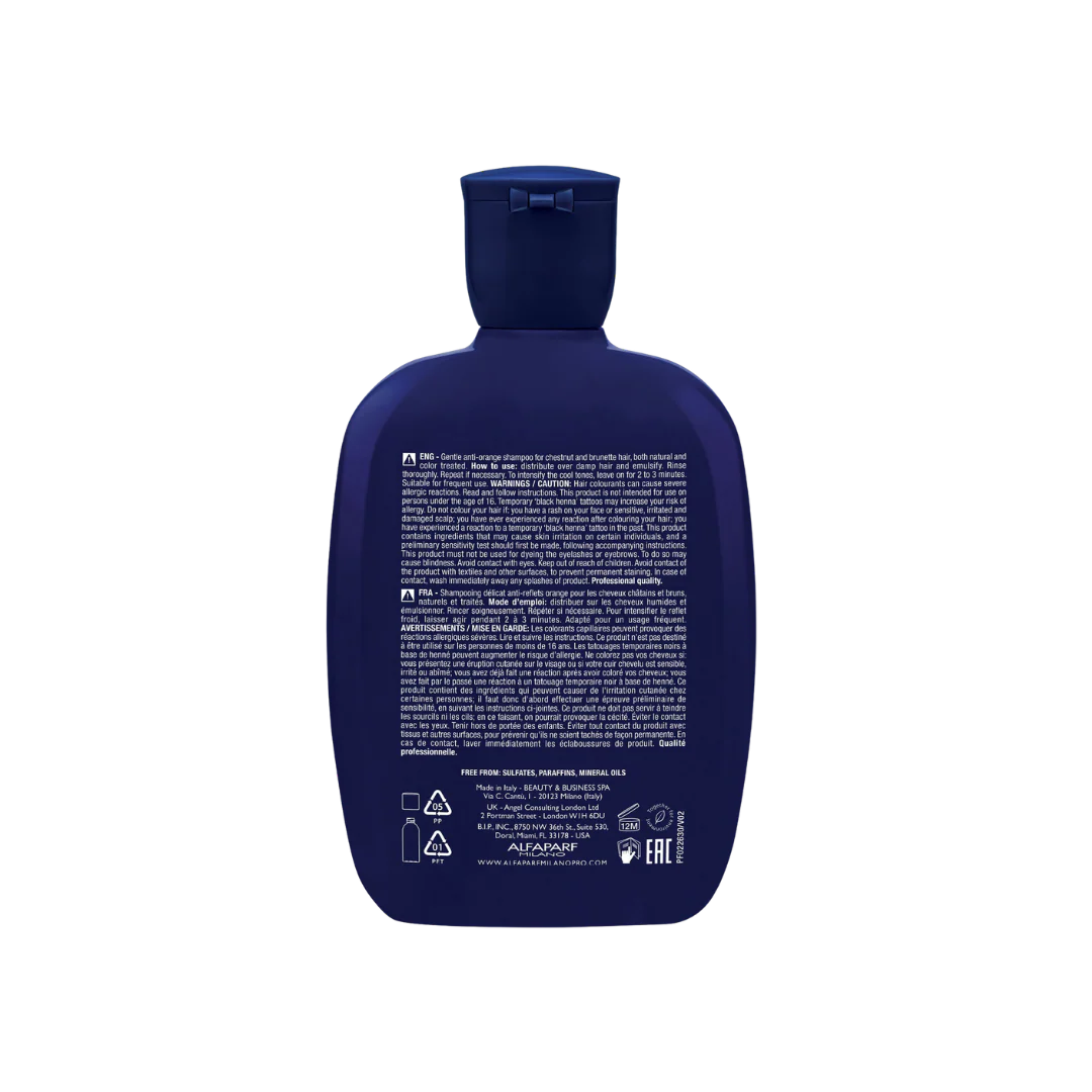 ALFAPARF MILANO SEMI DI LINO BRUNETTE ANTI ORANGE LOW SHAMPOO 250ML - Image 2