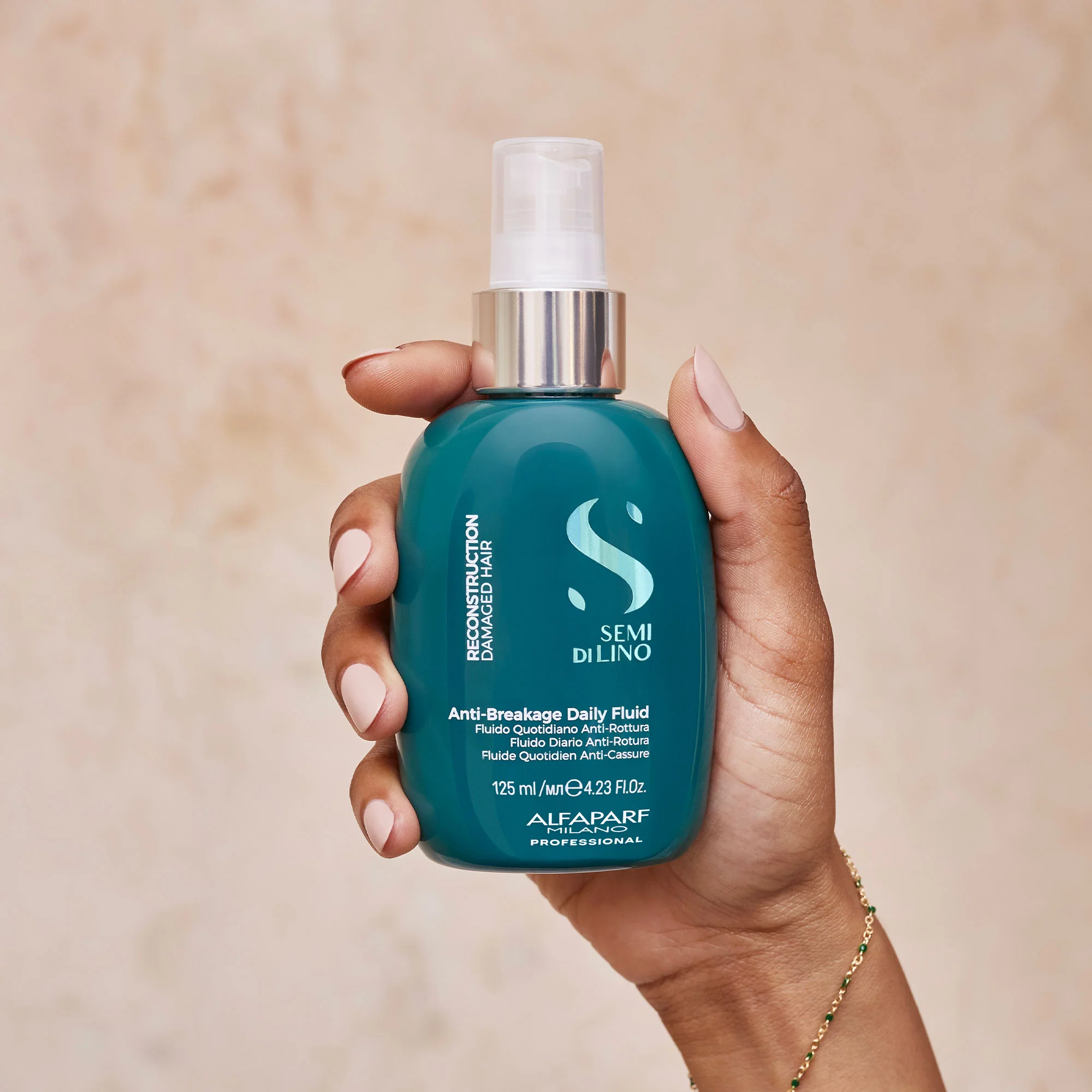 ALFAPARF MILANO SEMI DI LINO RECONSTRUCTION ANTI-BREAKAGE DAILY FLUID 125ML - Image 3