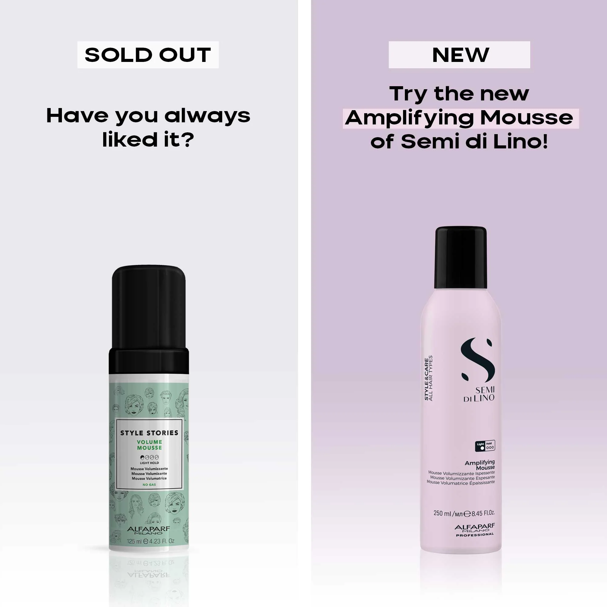 ALFAPARF MILANO SEMI DI LINO STYLE & CARE AMPLIFYING MOUSSE 250ML - Image 4