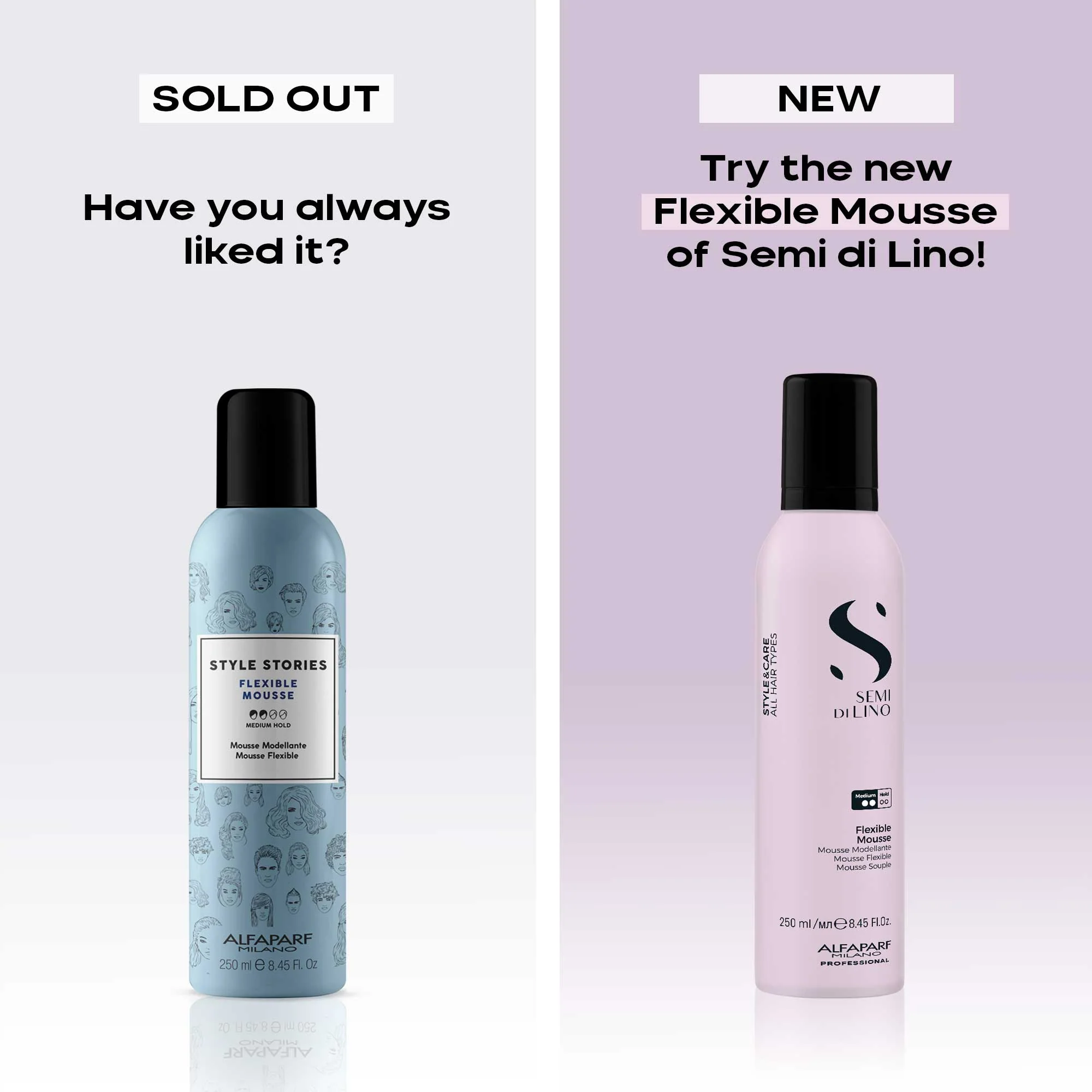 ALFAPARF MILANO SEMI DI LINO STYLE & CARE FLEXIBLE MOUSSE 250ML - Image 4