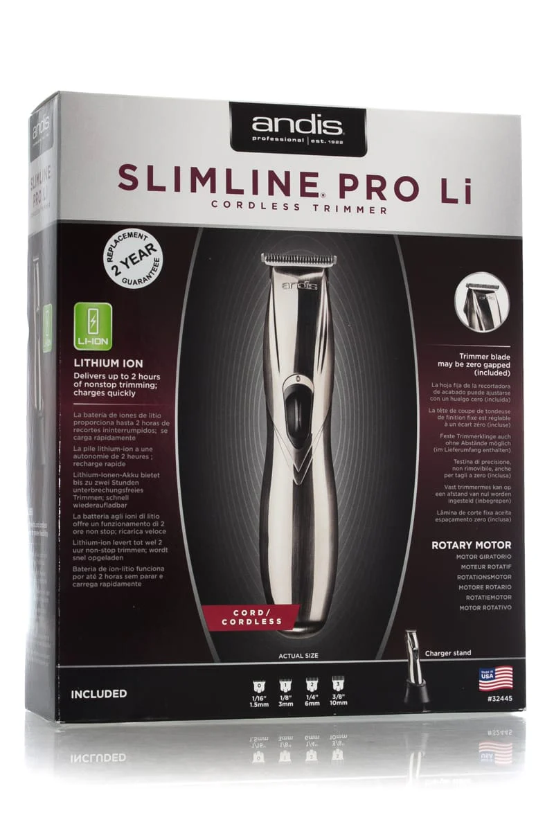 ANDIS SLIMLINE PRO LI CORDLESS TRIMMER - CHROME - Image 2