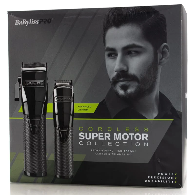 BABYLISS PRO CORDLESS SUPER MOTOR COLLECTION HIGH-TORQUE CLIPPER AND TRIMMER SET