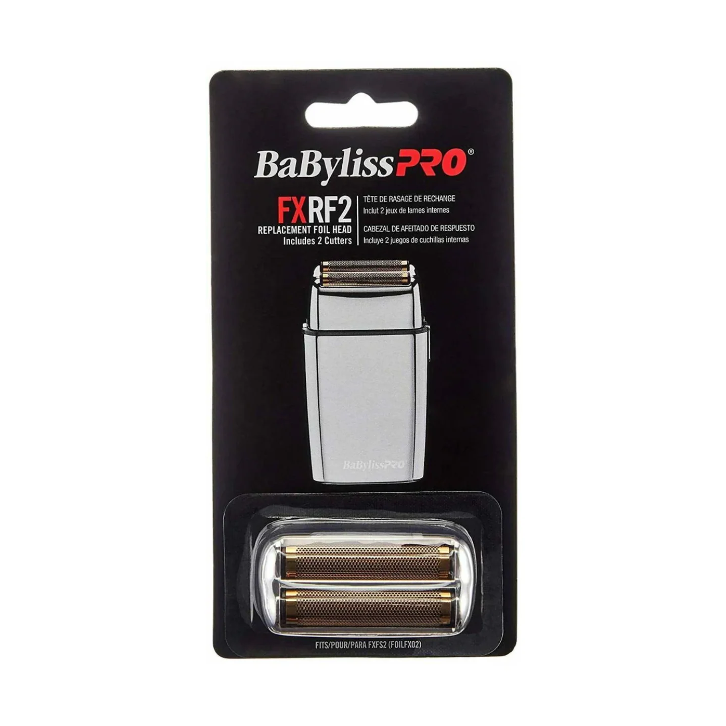 BABYLISS PRO FXRF2 REPLACEMENT FOIL HEAD - INCLUDES 2 CUTTERS (SILVER)