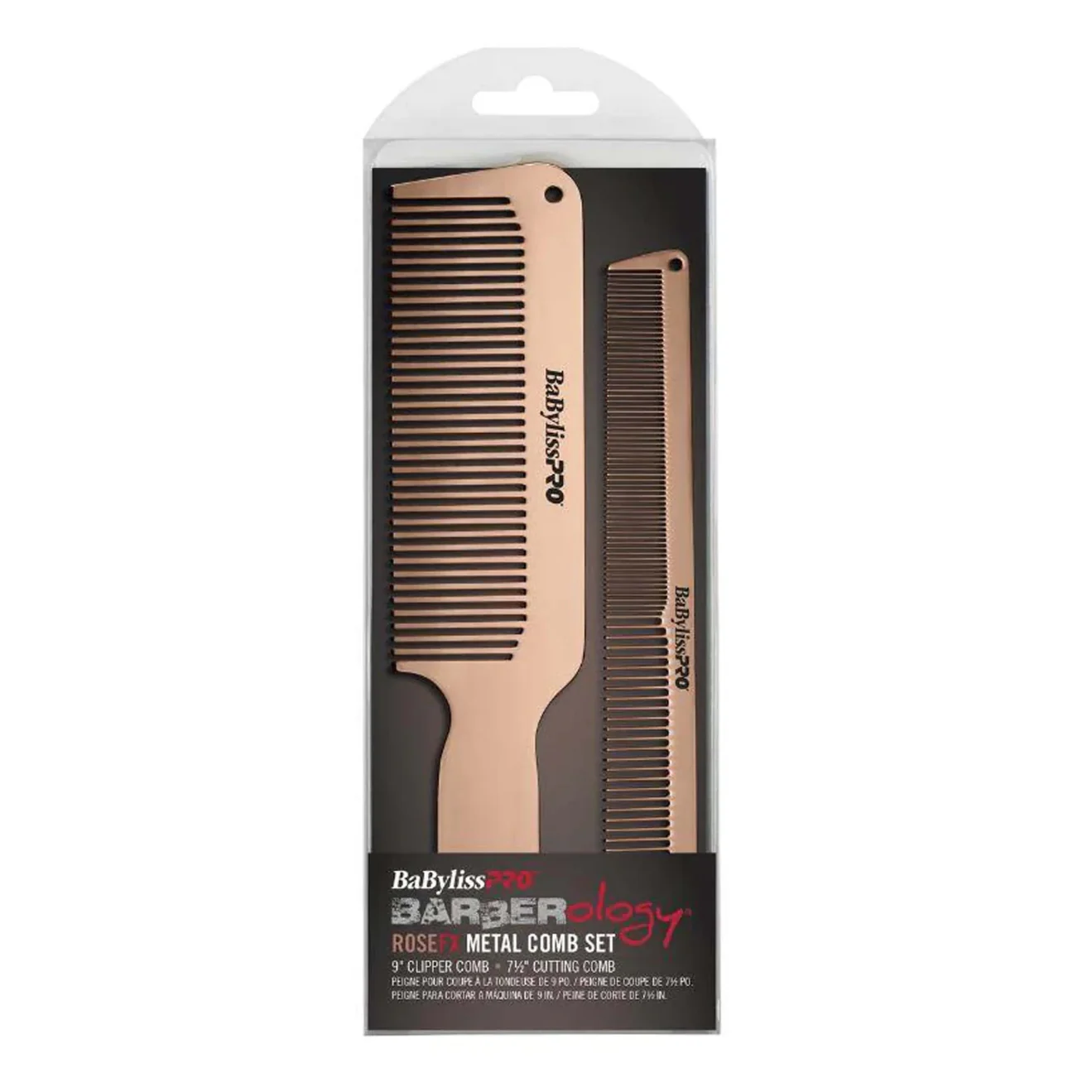 BABYLISS PRO METAL COMB SET ROSE GOLD 2 PIECE