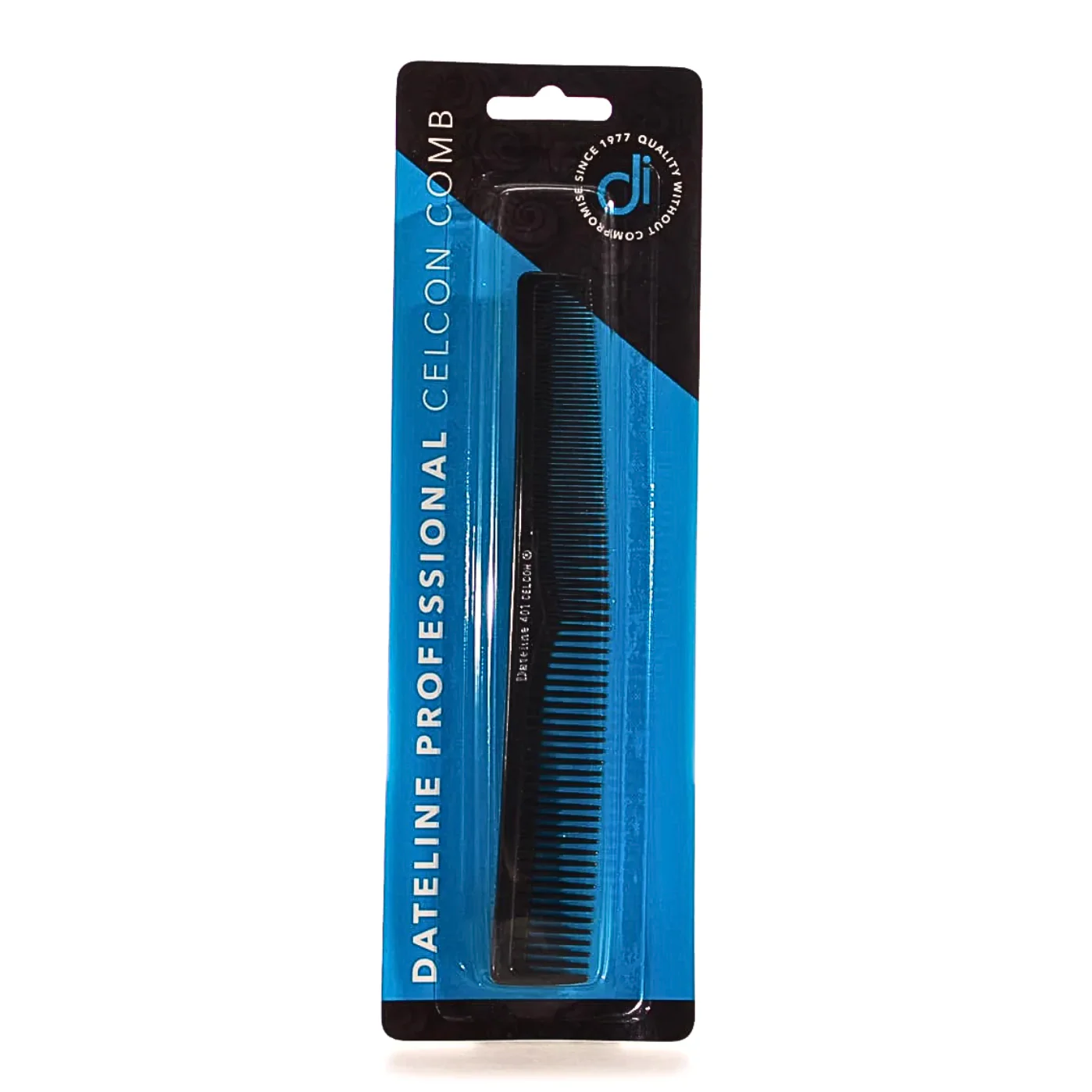 DATELINE CELCON 401 TAPERED STYLING COMB 17.5CM BLACK