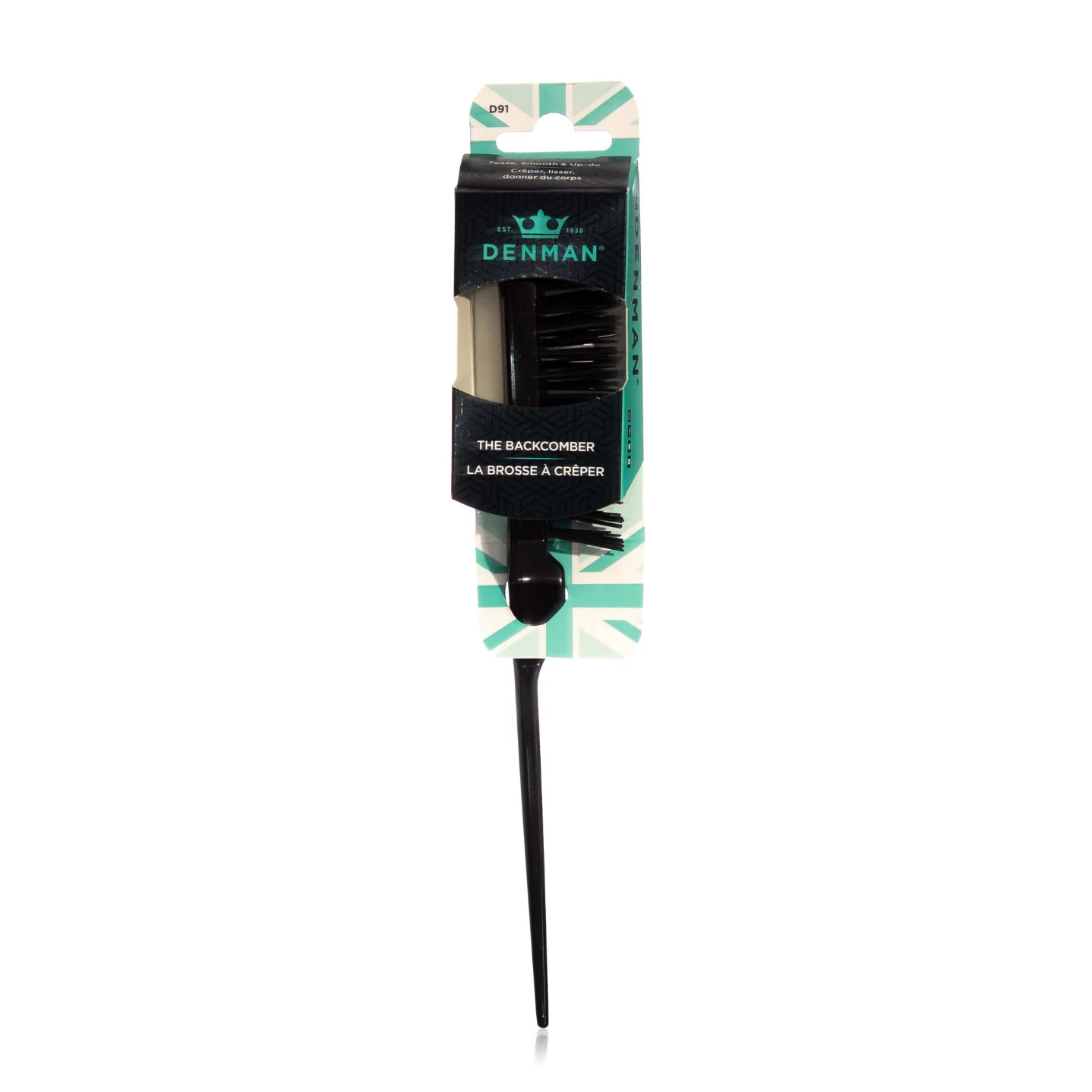 DENMAN D91 BACKCOMBER PIN TAIL BLACK BRUSH