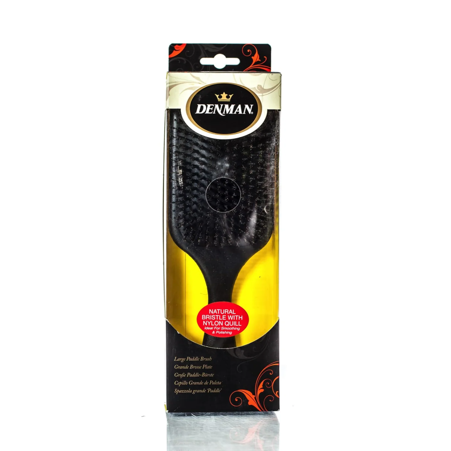 DENMAN PO83 LARGE PADDLE BRUSH NATURAL BRISTLE*CLEARANCE