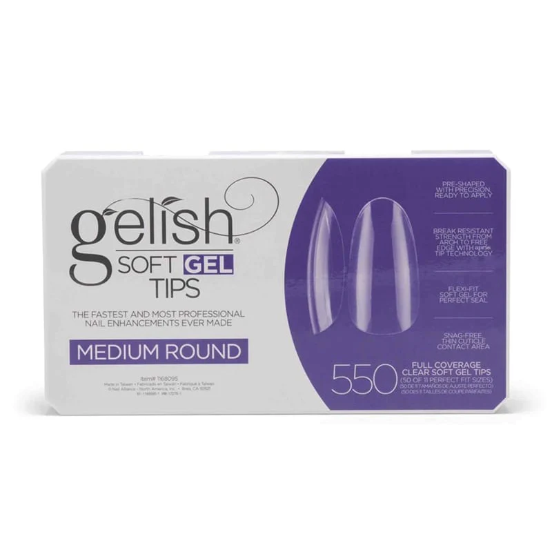 GELISH SOFT GEL TIPS MEDIUM ROUND