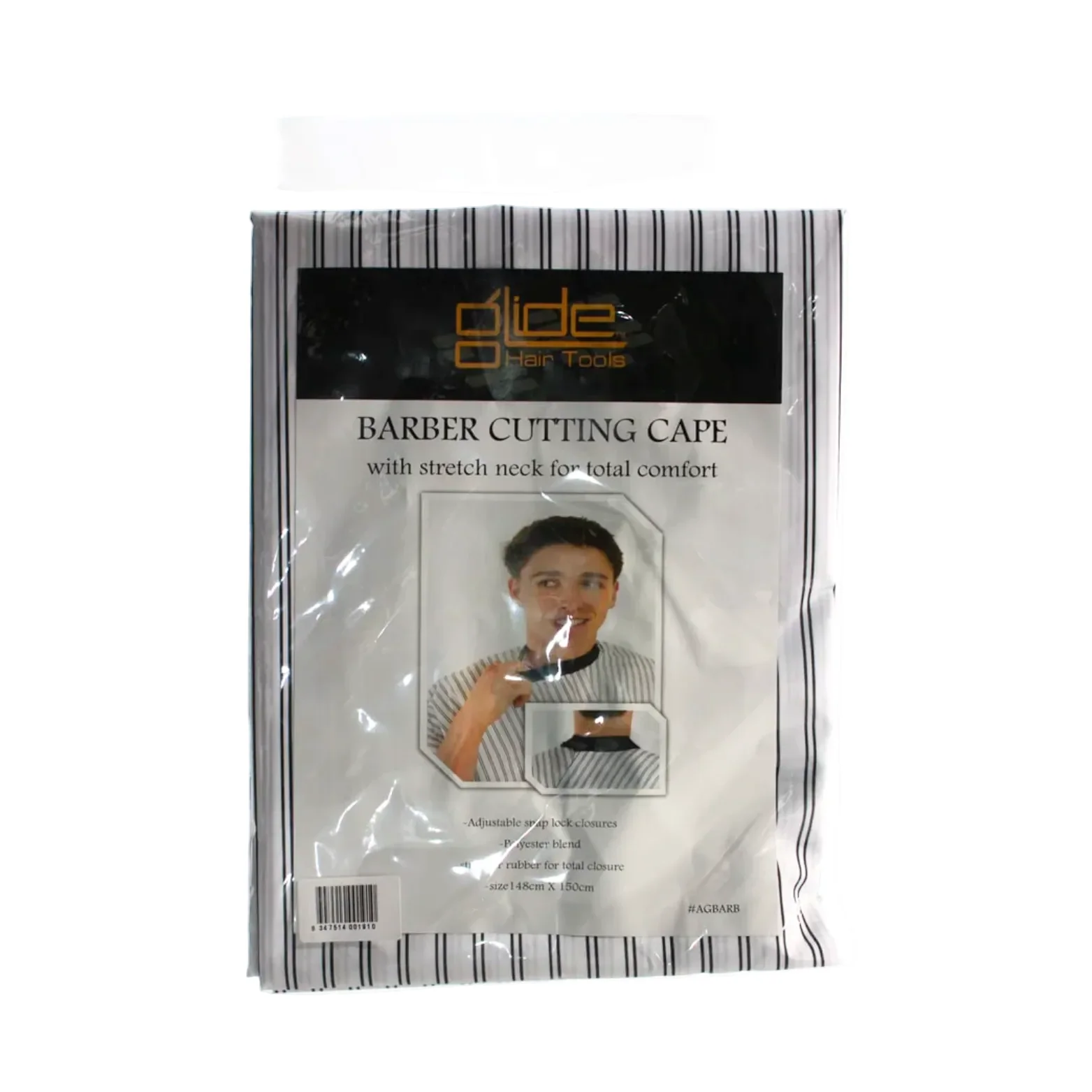 GLIDE BARBER CUTTING CAPE WITH STRETCH NECK