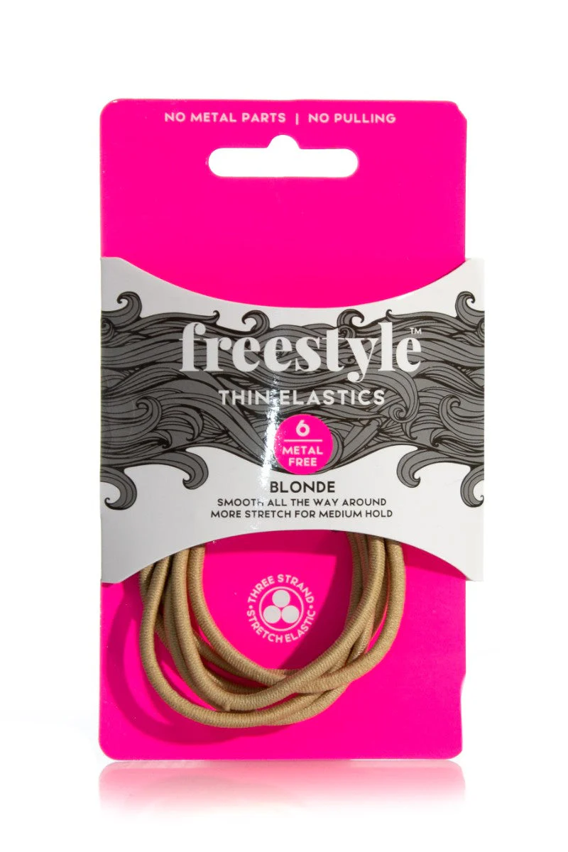 FREESTYLE METAL FREE THIN ELASTICS 6 PIECE BLONDE