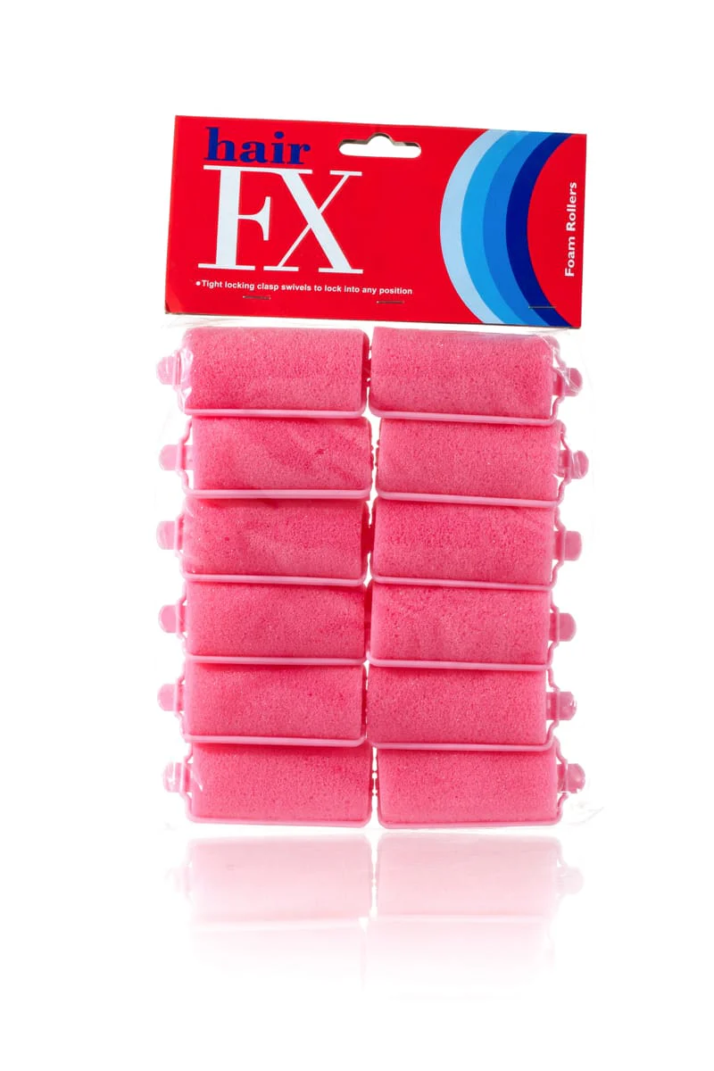 HAIR FX Foam Rollers  12 Pack  |  Various Sizes, Pink - Image 3