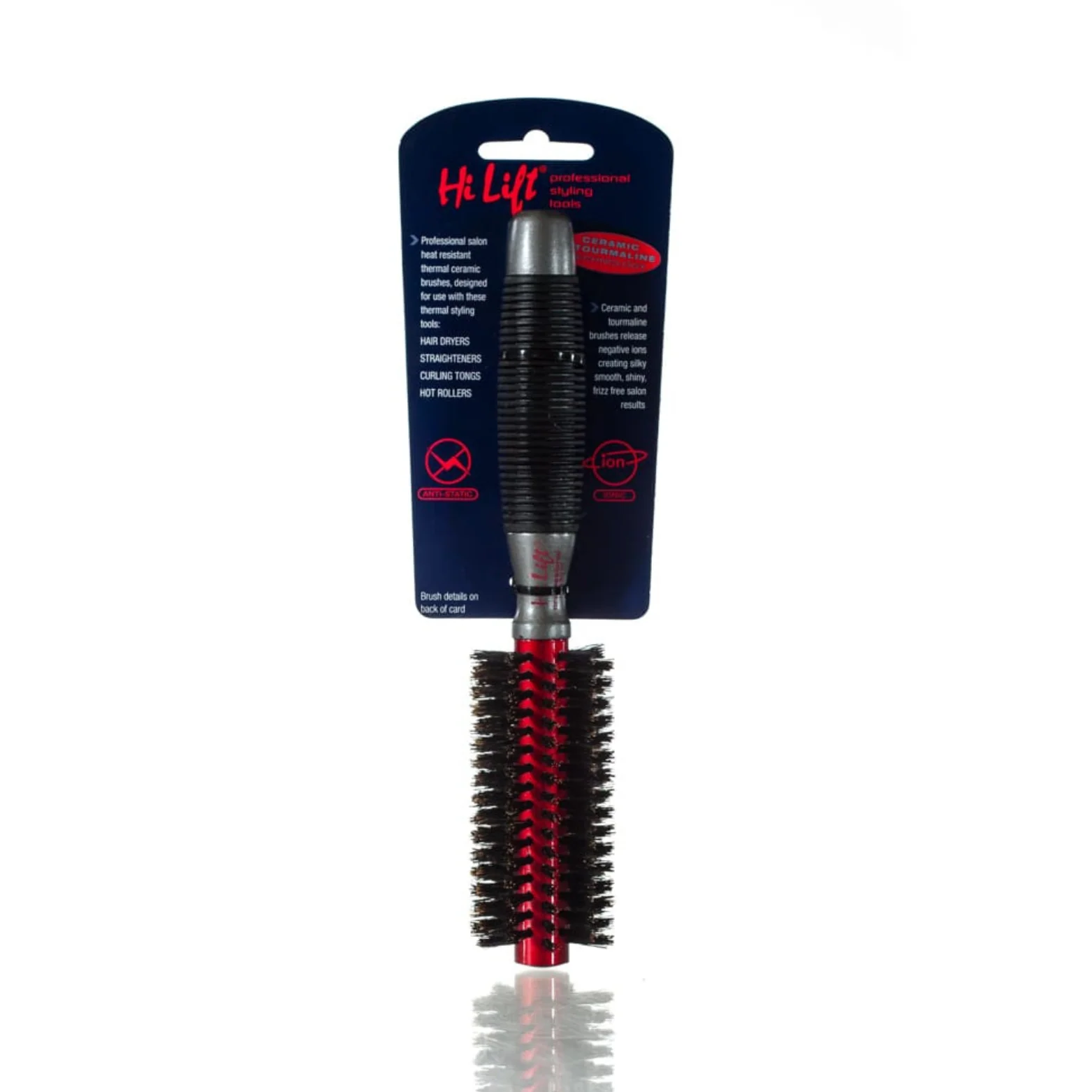 HI LIFT PROFESSIONAL Super Grip Ceramic Tourmaline 100% Boar Bristle Brush | Various Sizes