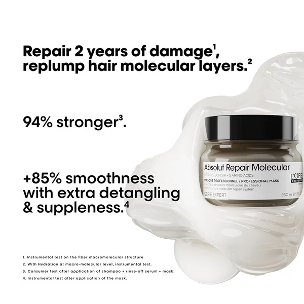 L'OREAL PROFESSIONNEL Absolut Repair Molecular Rinse-Off Mask | Various Sizes - Image 2