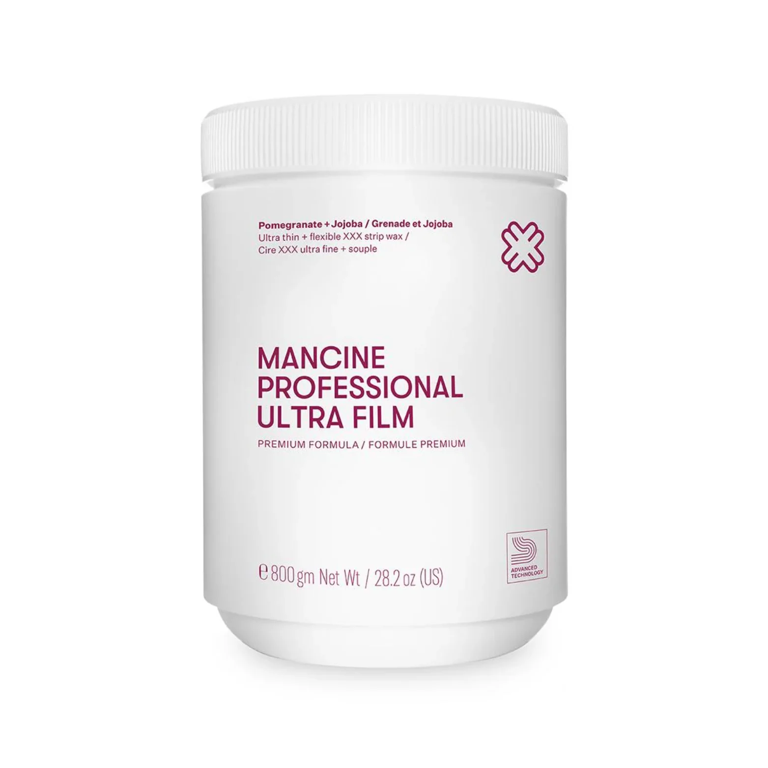 MANCINE PROFESSIONAL ULTRA FILM STRIP WAX 800G POMEGRANATE + JOJOBA