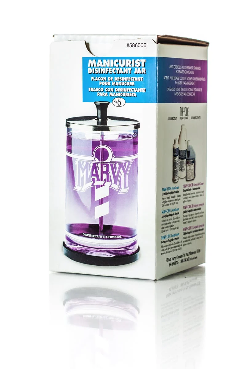 MARVY MANICURIST DISINFECTANT JAR 750ML GLASS JAR - SJ6