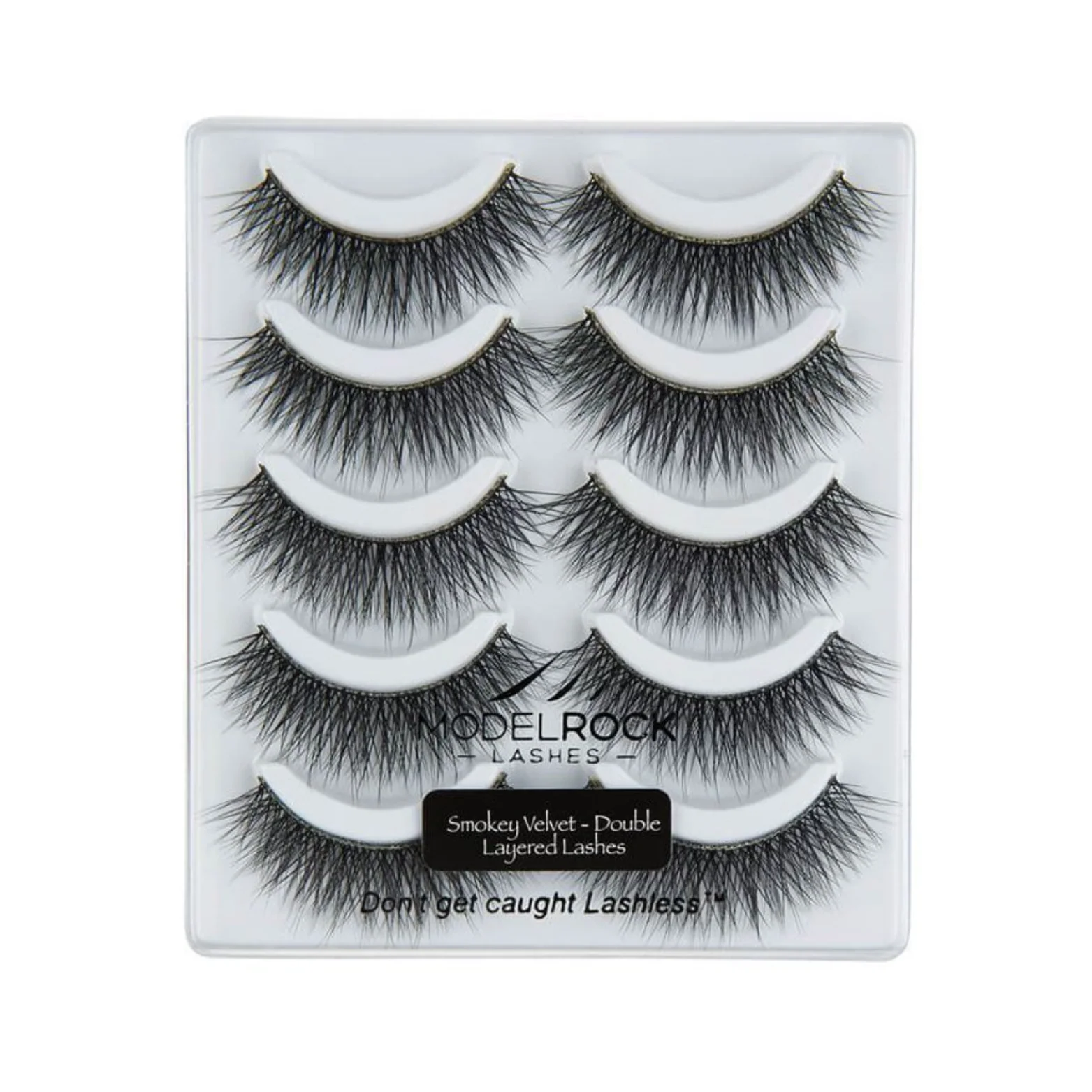 MODEL ROCK SMOKEY VELVET DOUBLE LAYERED LASHES 5 PAIR PACK