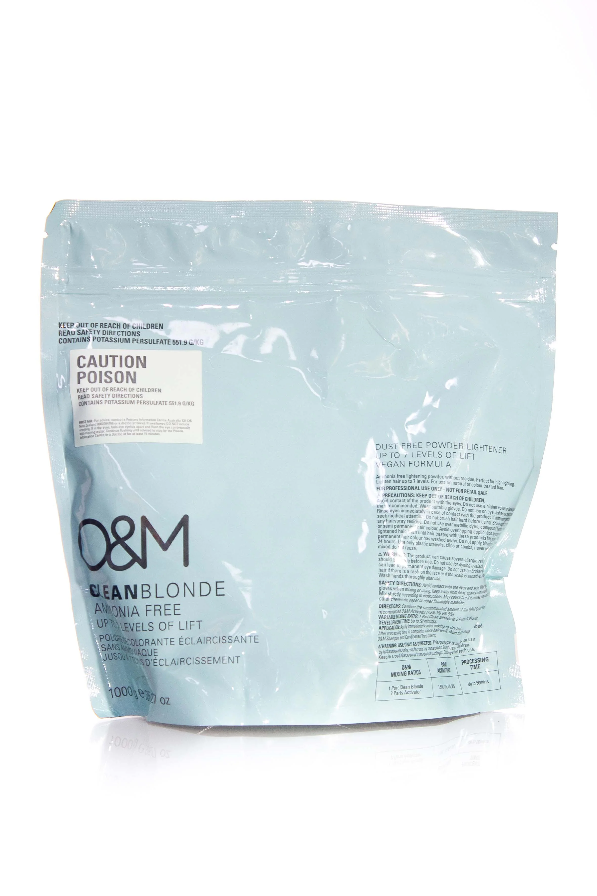 O&M CLEAN BLONDE Ammonia Free Powder Lightener | Various Sizes - Image 2
