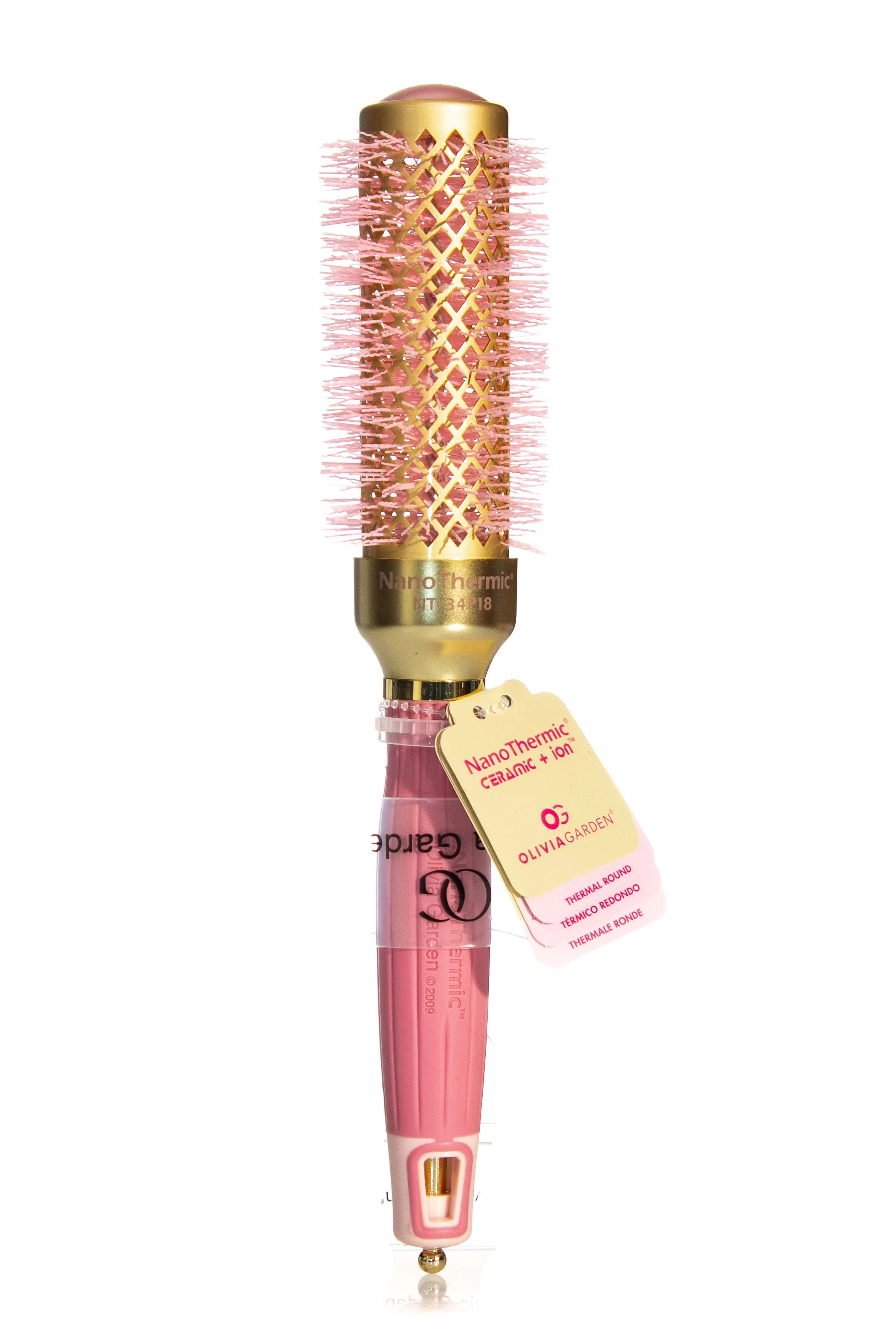 Olivia Garden Nano Thermic Pink Brush | Various Sizes - Image 2