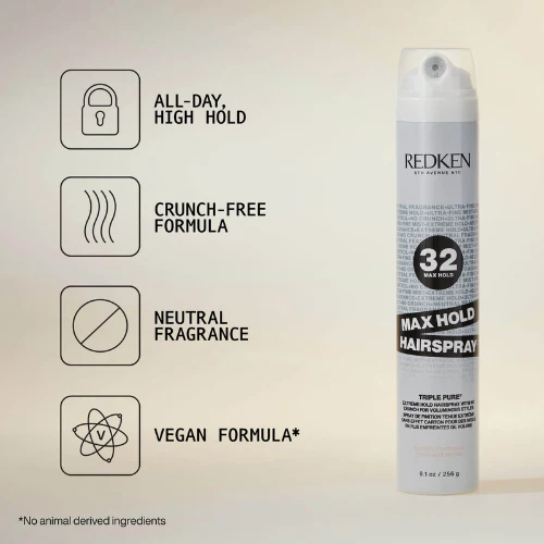 REDKEN 32 WAX HOLD TRIPLE PURE HAIRSPRAY 256G - Image 3