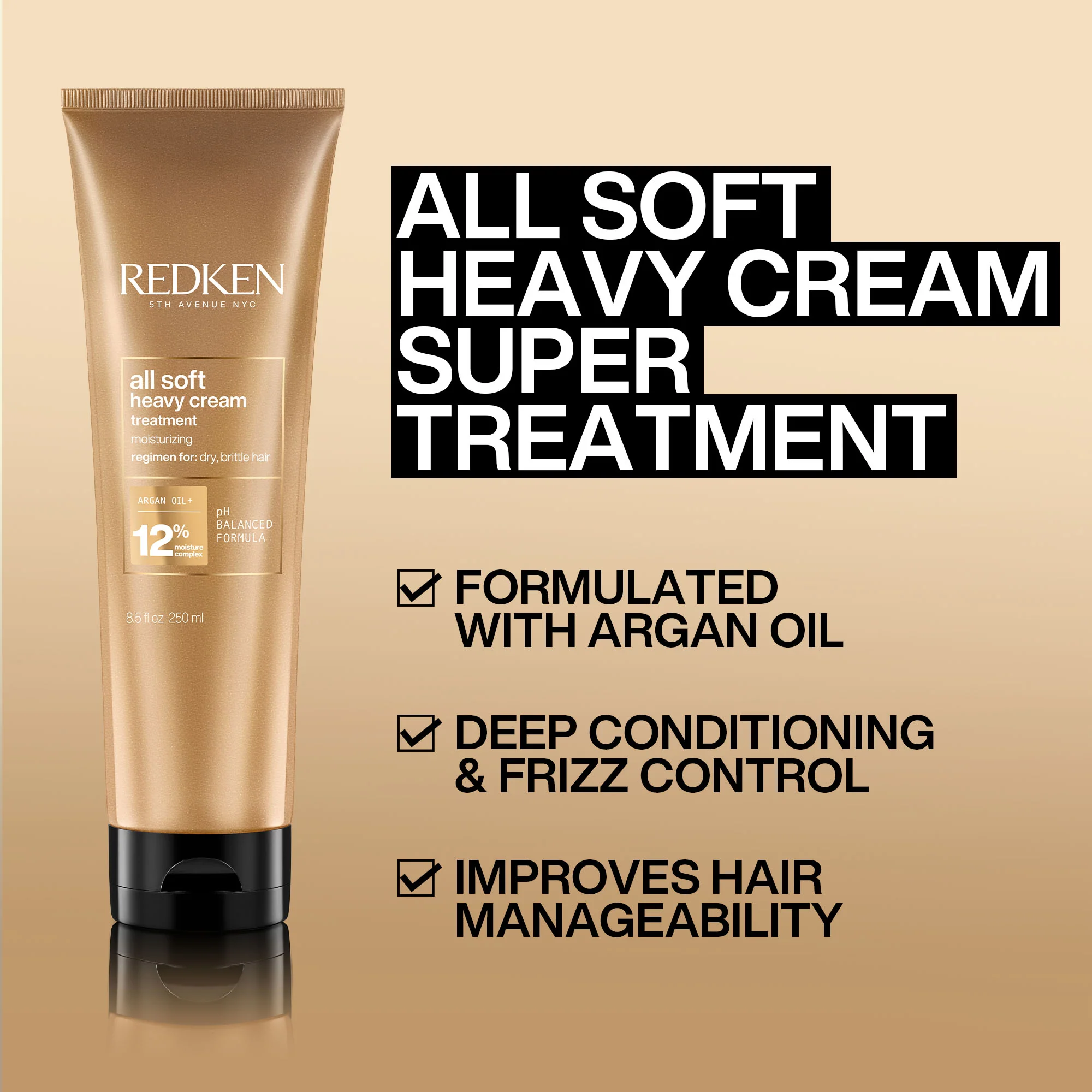 REDKEN ALL SOFT HEAVY CREAM TREATMENT 250ML - Image 3