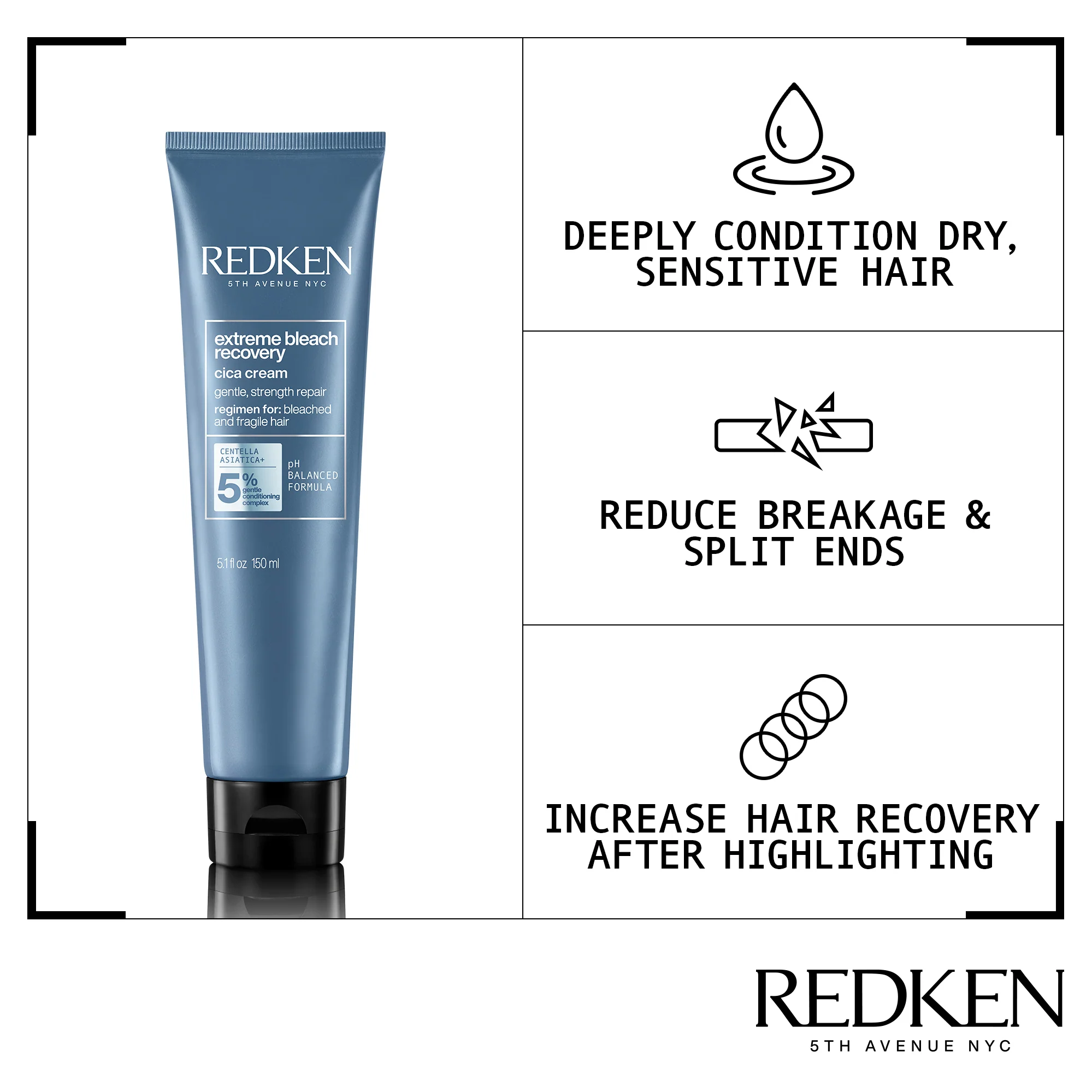REDKEN EXTREME BLEACH RECOVERY CICA CREAM 150ML - Image 3