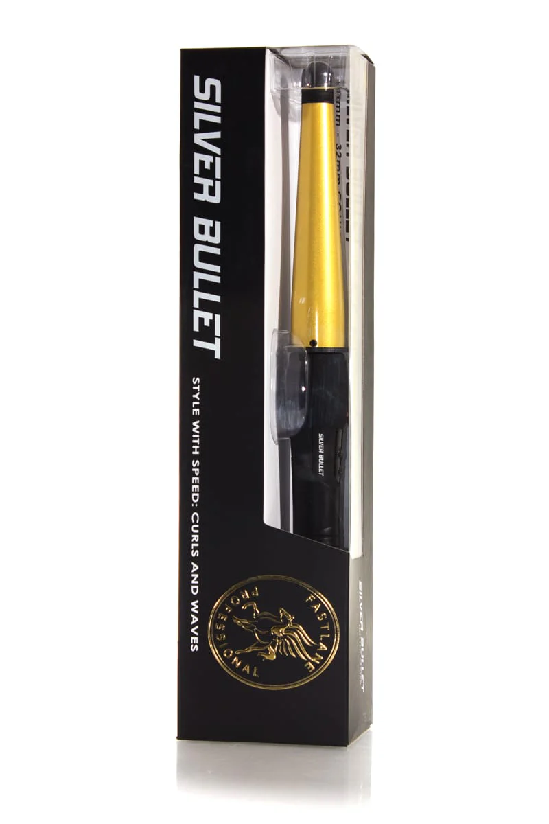 SILVER BULLET FASTLANE REGULAR CERAMIC CONICAL CURLING IRON GOLD - Image 2