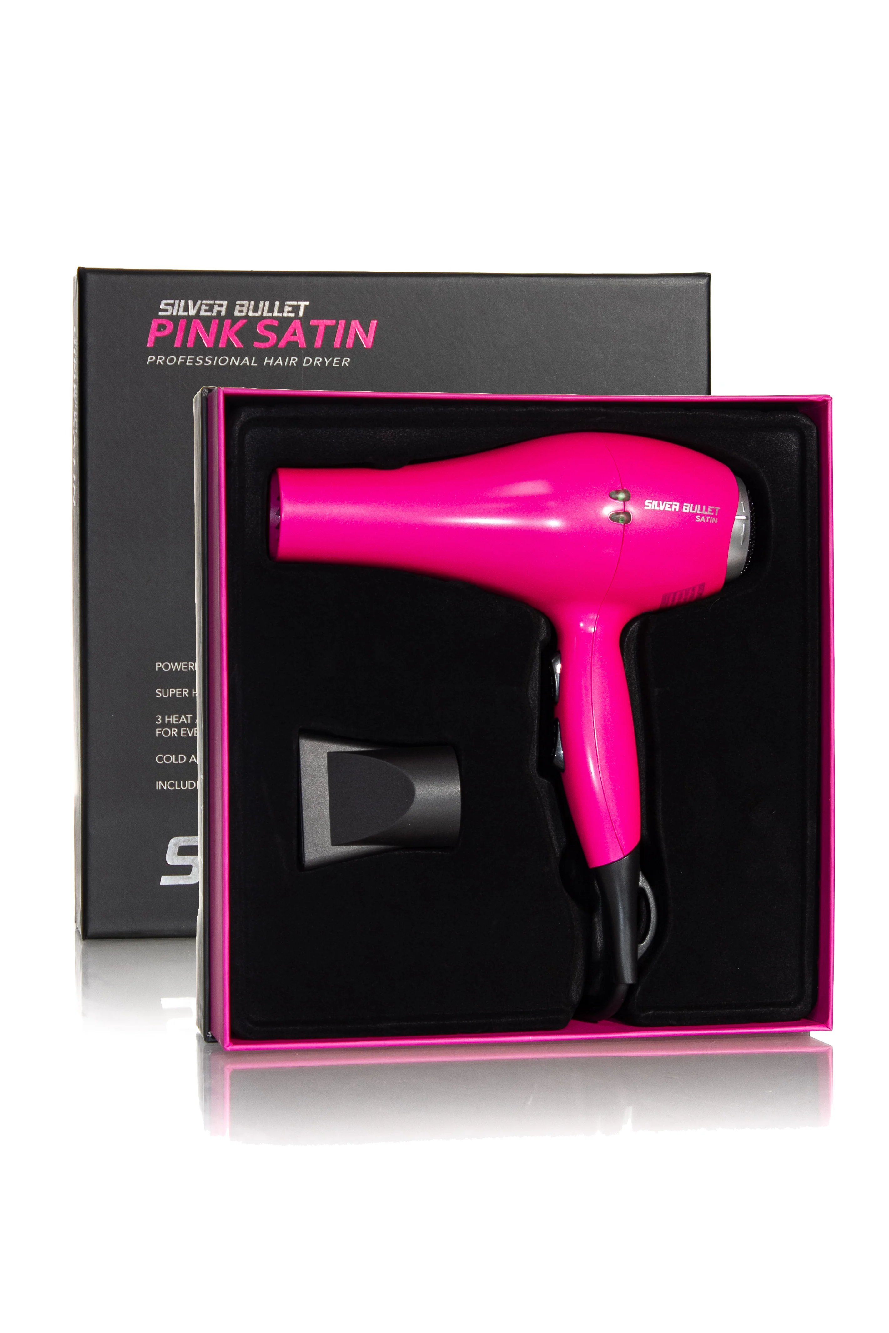 SILVER BULLET PINK SATIN PROFESSIONAL HAIR DRYER - Image 2