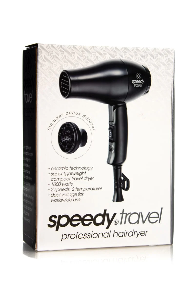 SPEEDY TRAVEL HAIRDRYER BLACK - Image 2