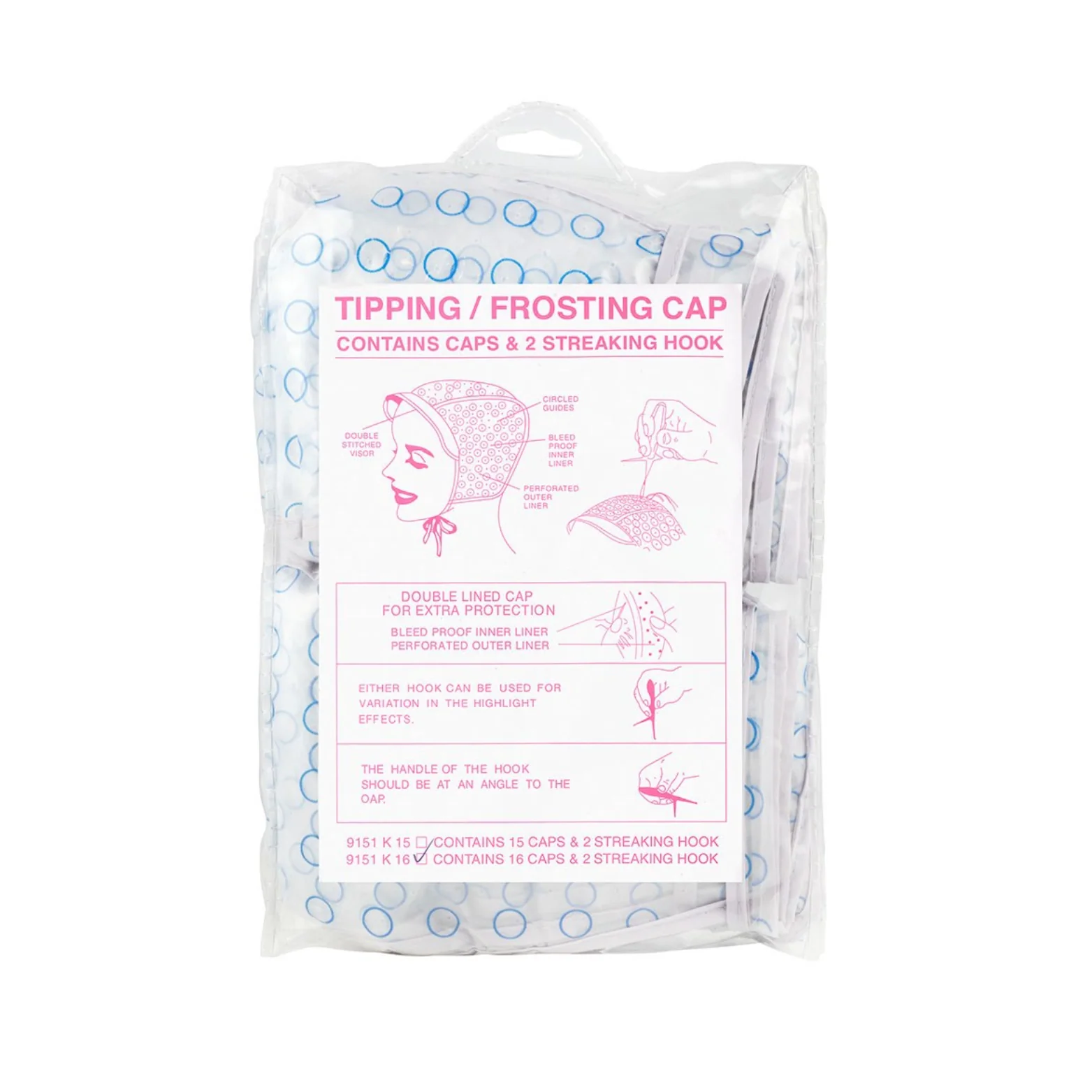 TIPPING/FROSTING CAP PACK OF 16 CAPS & 2 STREAKING HOOKS