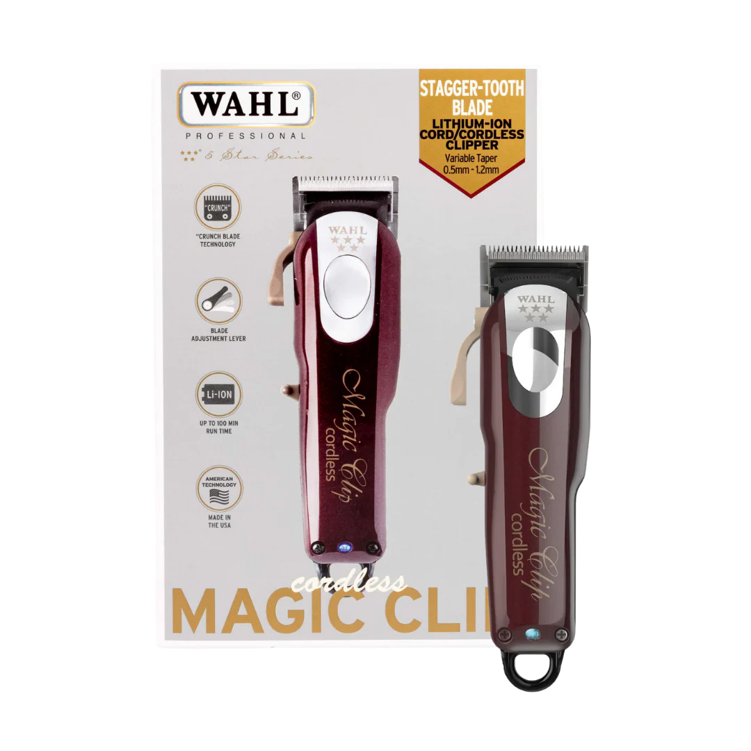 WAHL MAGIC CLIP CORDLESS CLIPPER BURGUNDY/RED